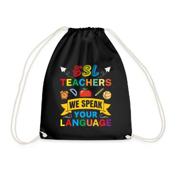 ESL-Lehrer ESL Unterricht - Turnbeutel - Schwarz - Vorne