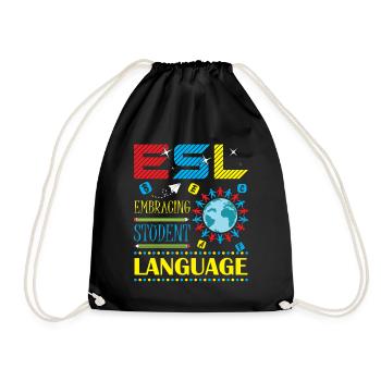 ESL-Lehrer ESL Unterricht - Turnbeutel - Schwarz - Vorne