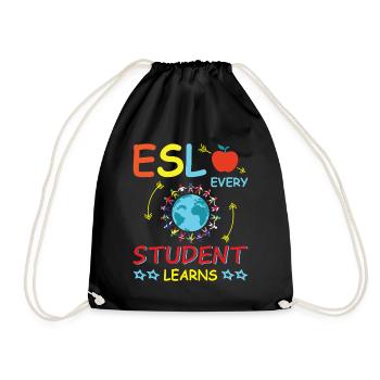 ESL-Lehrer ESL Unterricht - Turnbeutel - Schwarz - Vorne