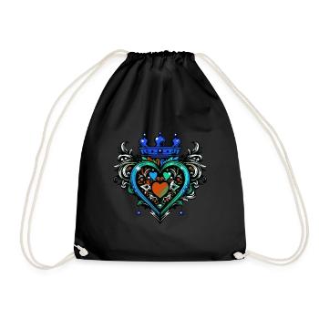 Heart Crown Love - Drawstring Bag - black - Front