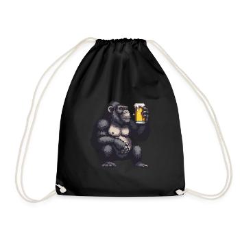 Bière Gorilla Pixel - Sac de sport léger - noir - Devant