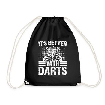 Dart Dartspieler Dartspiel Herren - Turnbeutel - Schwarz - Vorne