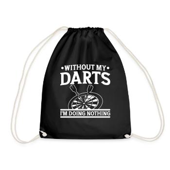 Dart Dartspieler Dartspiel Herren - Turnbeutel - Schwarz - Vorne