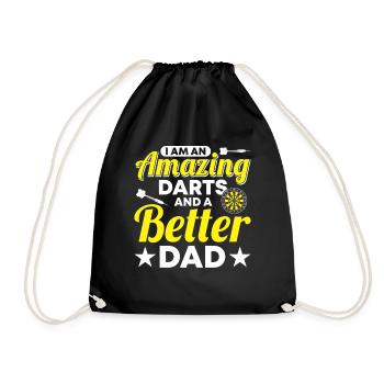 Dart Dartspieler Dartspiel Herren - Turnbeutel - Schwarz - Vorne