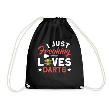 Dart Dartspieler Dartspiel Herren - Turnbeutel - Schwarz - Vorne