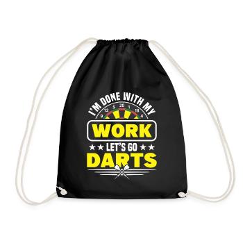 Dart Dartspieler Dartspiel Herren - Turnbeutel - Schwarz - Vorne