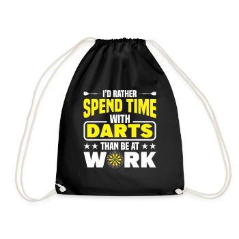 Dart Dartspieler Dartspiel Herren - Turnbeutel - Schwarz - Vorne