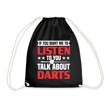 Dart Dartspieler Dartspiel Herren - Turnbeutel - Schwarz - Vorne