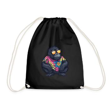 Gorille Bande Dessinée Drôle Été - Sac de sport léger - noir - Devant