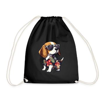 Beagle Hund Lustig Sommer - Turnbeutel - Schwarz - Vorne