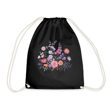 Bunte Wildblume Blumen Pflanze Blume Gärtner - Turnbeutel - Schwarz - Vorne