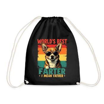 Worlds Best Farter Mean Father Fathers Day Dad Dog - Sac de sport léger - noir - Devant