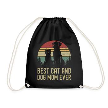 Retro Cat Dog Mom Cat Mama For mama Puppy Kitty - Sac de sport léger - noir - Devant