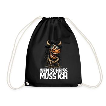 lustige Kuh Cartoon Humor Spruch - Turnbeutel - Schwarz - Vorne