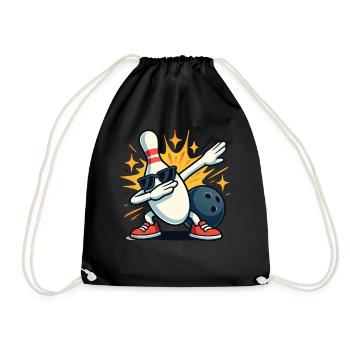 Bowling Pin Dabbing Dab Sunglasses Bowling Ball - Drawstring Bag - black - Front