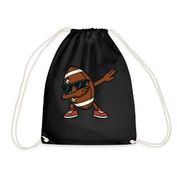 Funny Cool Cartoon Football Dabbing Dab Sunglasses - Drawstring Bag - black - Front