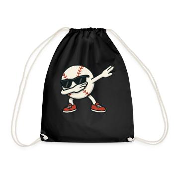 Baseball Cartoon Dab Dance Dabbing Sunglasses - Drawstring Bag - black - Front