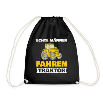 Landwirtschaft Geschenke Landwirte Traktor - Turnbeutel - Schwarz - Vorne