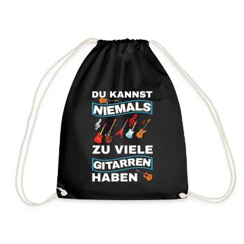 Gitarre Spruch Band Musikinstrument E-Gitarre - Turnbeutel - Schwarz - Vorne