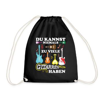 Gitarre Spruch Band Musikinstrument E-Gitarre - Turnbeutel - Schwarz - Vorne