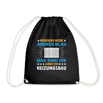 Heizungsbauer Heizungsbau Klempner Installateur - Turnbeutel - Schwarz - Vorne