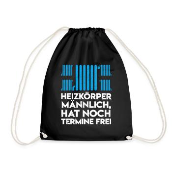 Heizungsbauer Heizungsbau Klempner Installateur - Turnbeutel - Schwarz - Vorne