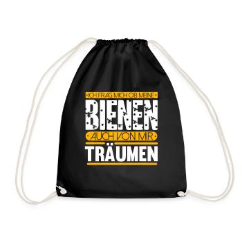Lustige Imker Geschenke Hobbyimker Imkerei Biene - Turnbeutel - Schwarz - Vorne
