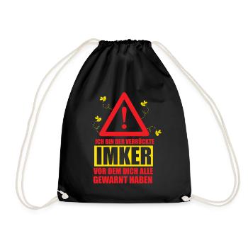 Lustige Imker Geschenke Hobbyimker Imkerei Biene - Turnbeutel - Schwarz - Vorne