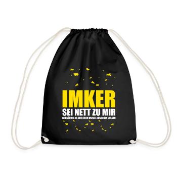 Imker Bienenzüchter Spruch Bienenliebhaber Imkerei - Turnbeutel - Schwarz - Vorne