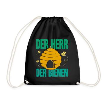 Hobbyimker Imker Bienen Flüsterer Imkern Honig - Turnbeutel - Schwarz - Vorne