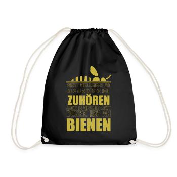 Hobbyimker Imker Bienen Flüsterer Imkern Honig - Turnbeutel - Schwarz - Vorne