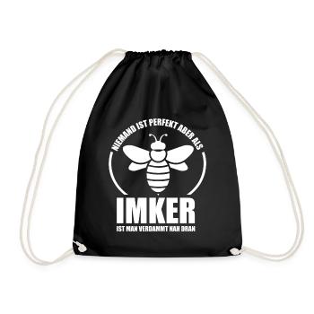 Lustige Imker Geschenke Hobbyimker Imkerei Biene - Turnbeutel - Schwarz - Vorne