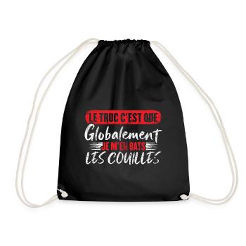 Globalement je m'en bats les couilles - Sac de sport léger - noir - Devant