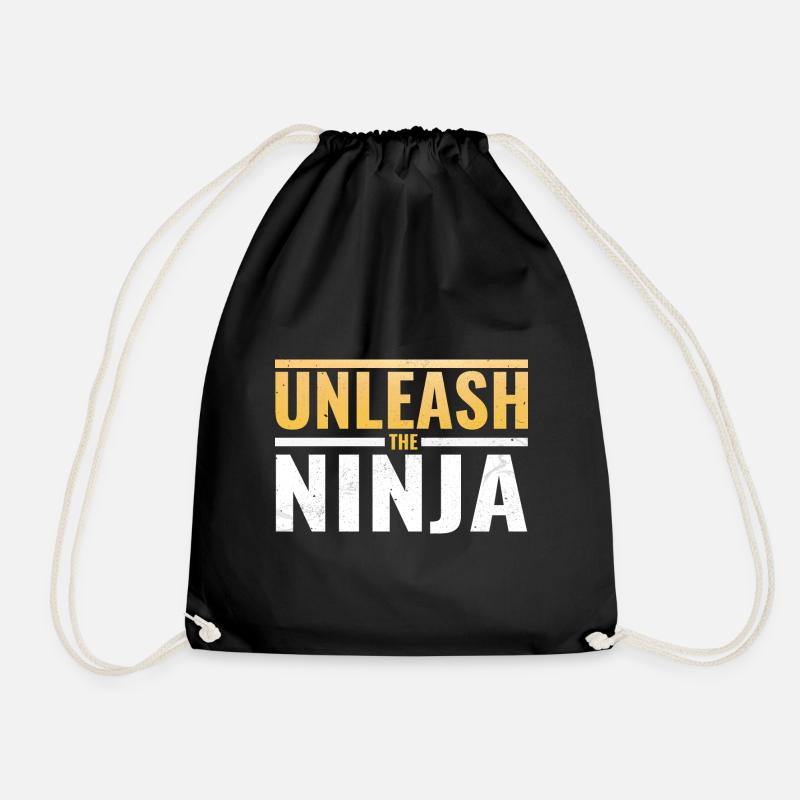 Ninja Warrior - Unleash the Ninja - Drawstring Bag - black