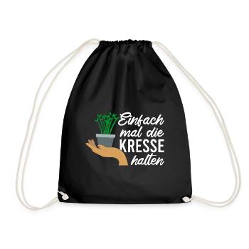 Einfach Mal die Kresse Halten Gartenlust Gärtner - Turnbeutel - Schwarz - Vorne
