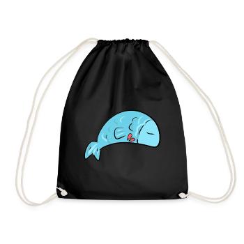 poisson triste cœur brisé animal - Sac de sport léger - noir - Devant