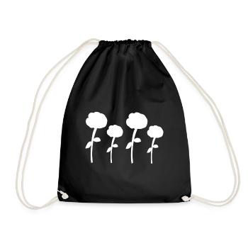Plant Four Flowers Rose Icon - Drawstring Bag - black - Front