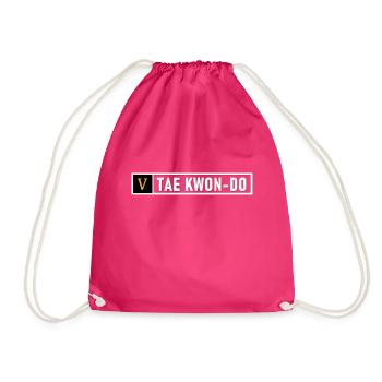 MATS006 Tae Kwon Do 5th Dan - Drawstring Bag - fuchsia - Front