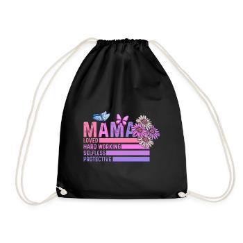 Mama Muttertag geliebt, selbstlos, beschützerin - Turnbeutel - Schwarz - Vorne