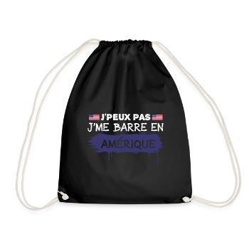 j'peux pas je me barre en Amérique | USA !! - Sac de sport léger - noir - Devant