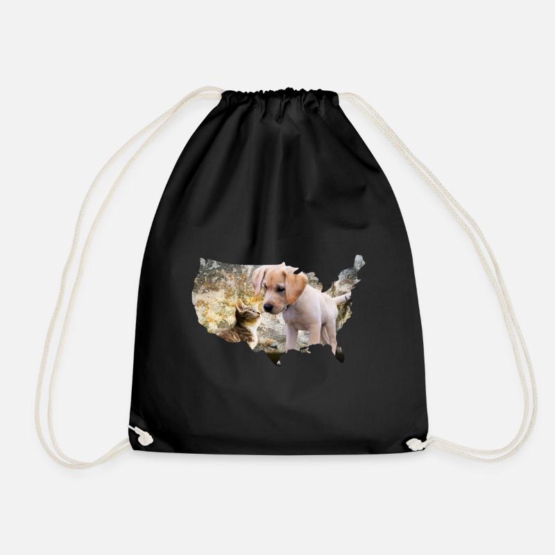 Hund Katze Welpen - Turnbeutel - Schwarz