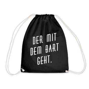 Der mit dem Bart geht. - Turnbeutel - Schwarz - Vorne