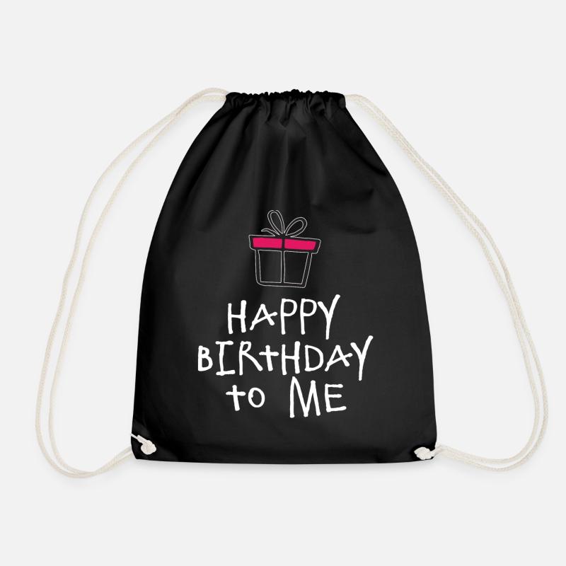 Geburtstag Happy Birthday Geschenk - Turnbeutel - Schwarz