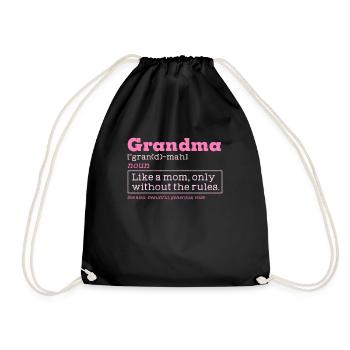 Grandma definition - Drawstring Bag - black - Front