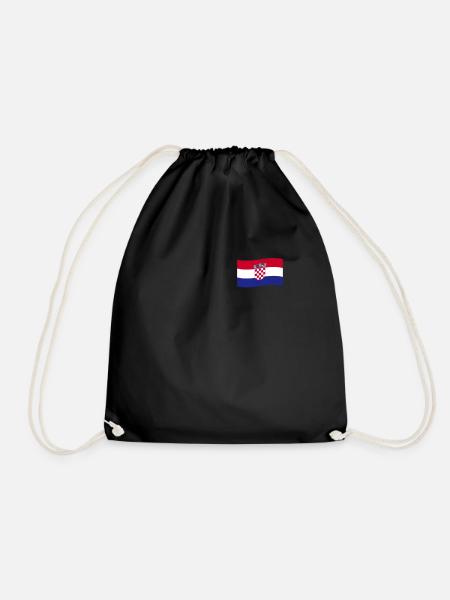 Kroatien Flagge Hrvatska Land Croatia Kroate Deko - Turnbeutel - Schwarz