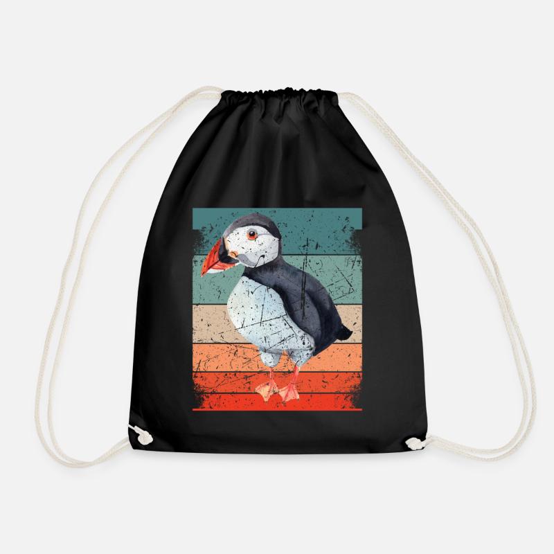Papageitaucher Puffin Papagei Lunde Vogel Geschenk - Turnbeutel - Schwarz