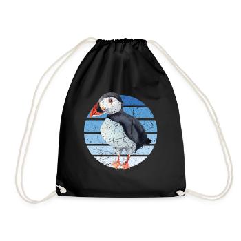 Puffin Parrot Lunde Bird Cadeau - Sac de sport léger - noir - Devant