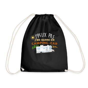 Camping-car humour homme et femme - Sac de sport léger - noir - Devant
