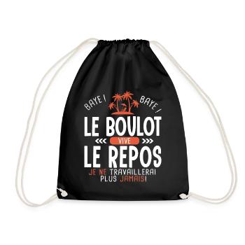 Cadeau retraite Humour retraite fini le travail - Sac de sport léger - noir - Devant