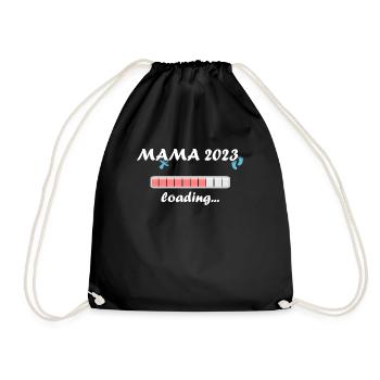 Mom 2023 Loading Pregnancy Announcement Baby - Drawstring Bag - black - Front